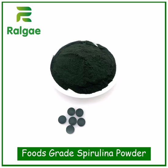 Proteinreiche Nahrungsergänzungsmittel in Lebensmittelqualität mit Spirulina-Grünpulver